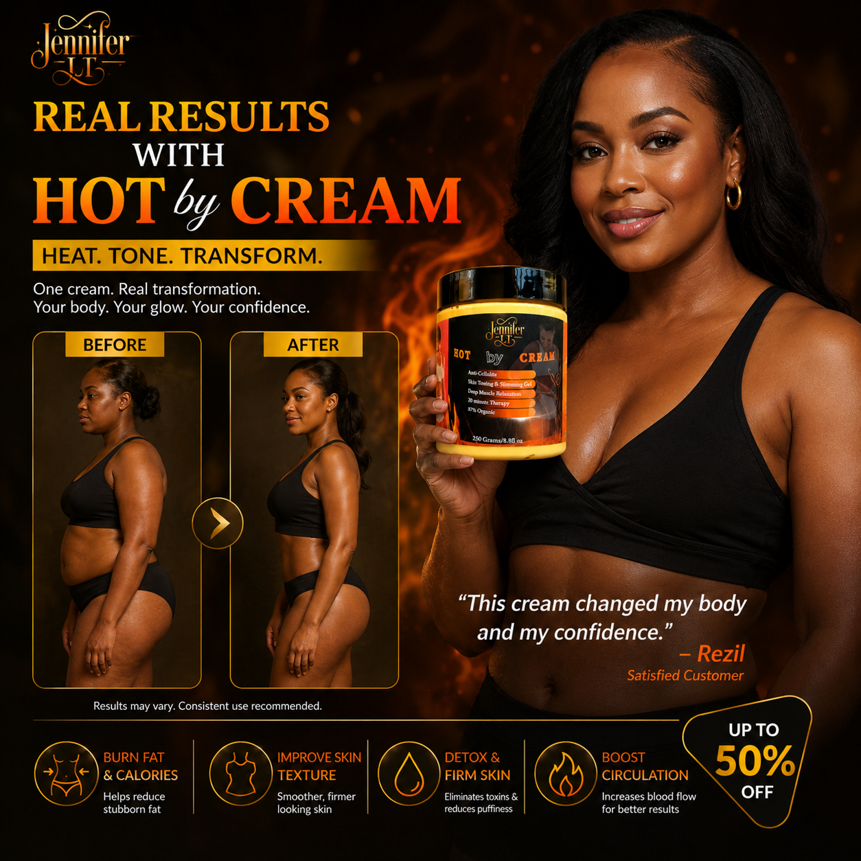 🔥 Natural Slimming Hot Cream – Fat Burning Gel for Waist, Belly & Cellulite