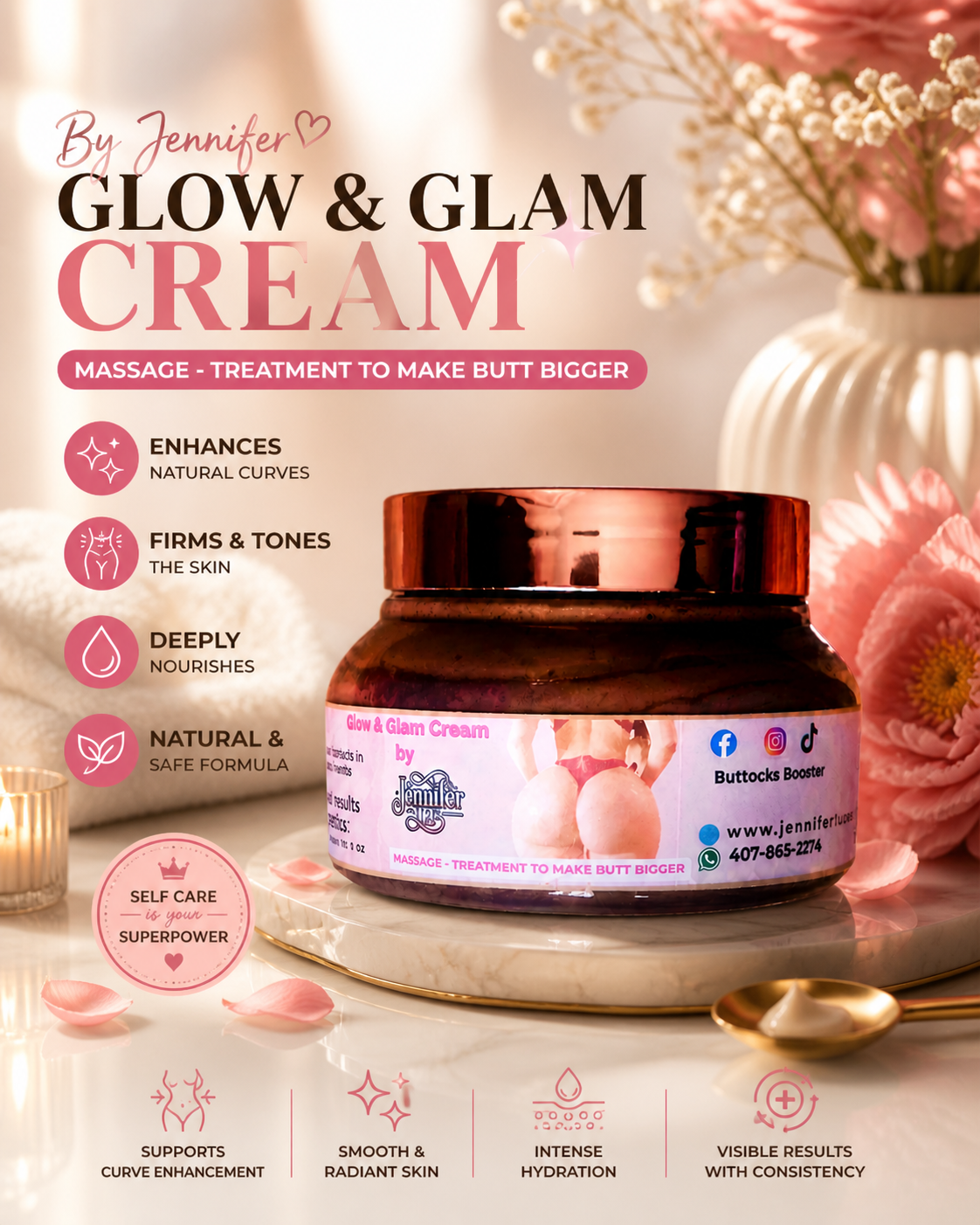 Buttock Enhancer Cream with Maca Root – Natural Hip & Booty Lift If pregnant do not use it